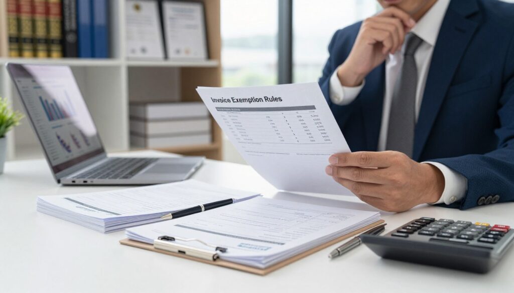 Invoice exemption rules for business payments