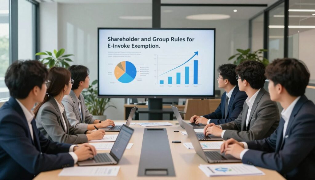 Shareholder and group rules for e-invoice exemption