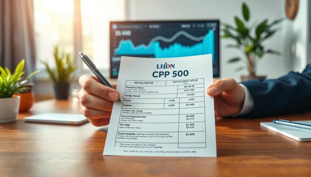 cp500 instalment notice